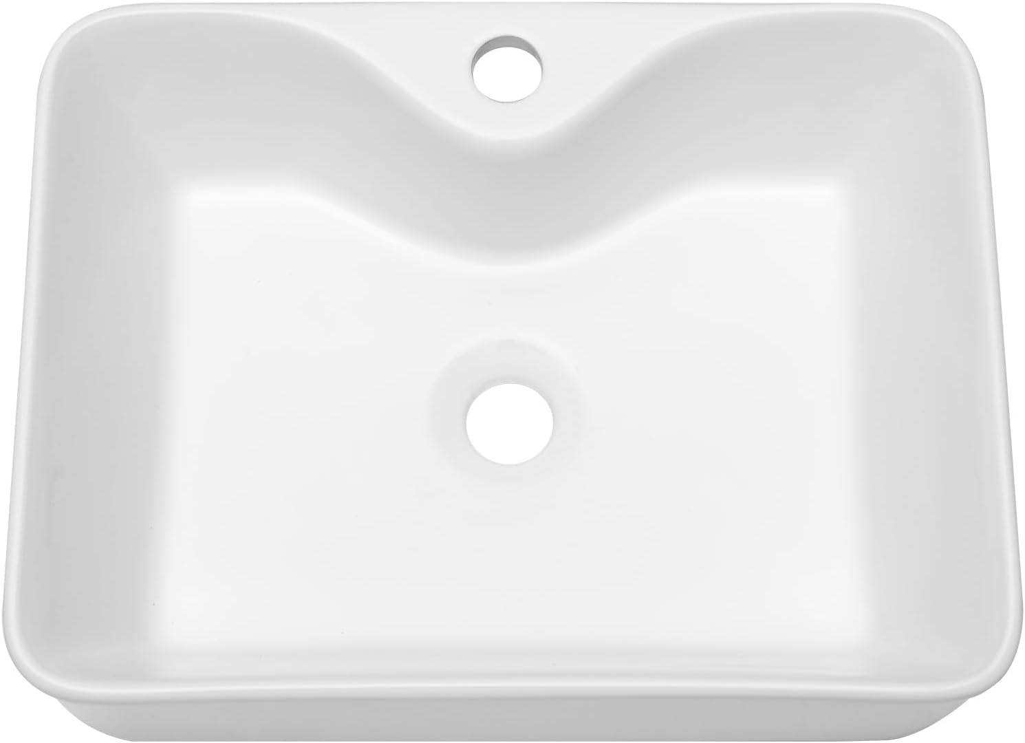 lordear bathroom vessel sink 16"x12" rectangle above counter white porcelain ceramic modern vanity sink art basin sink for bathroom 16"x12" a - white-with faucet hole
