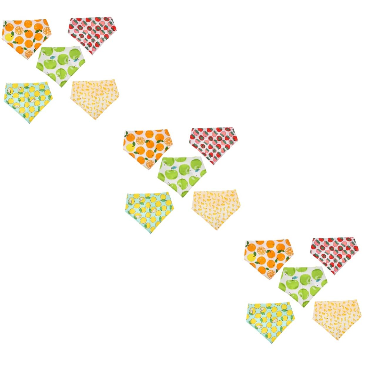 Kisangel 15pièces Bandanas pour Chiens avec Motif Fruits Écharpes Doux pour Animaux Accessoires De Mode pour Chiens Et De Modèles Colorés