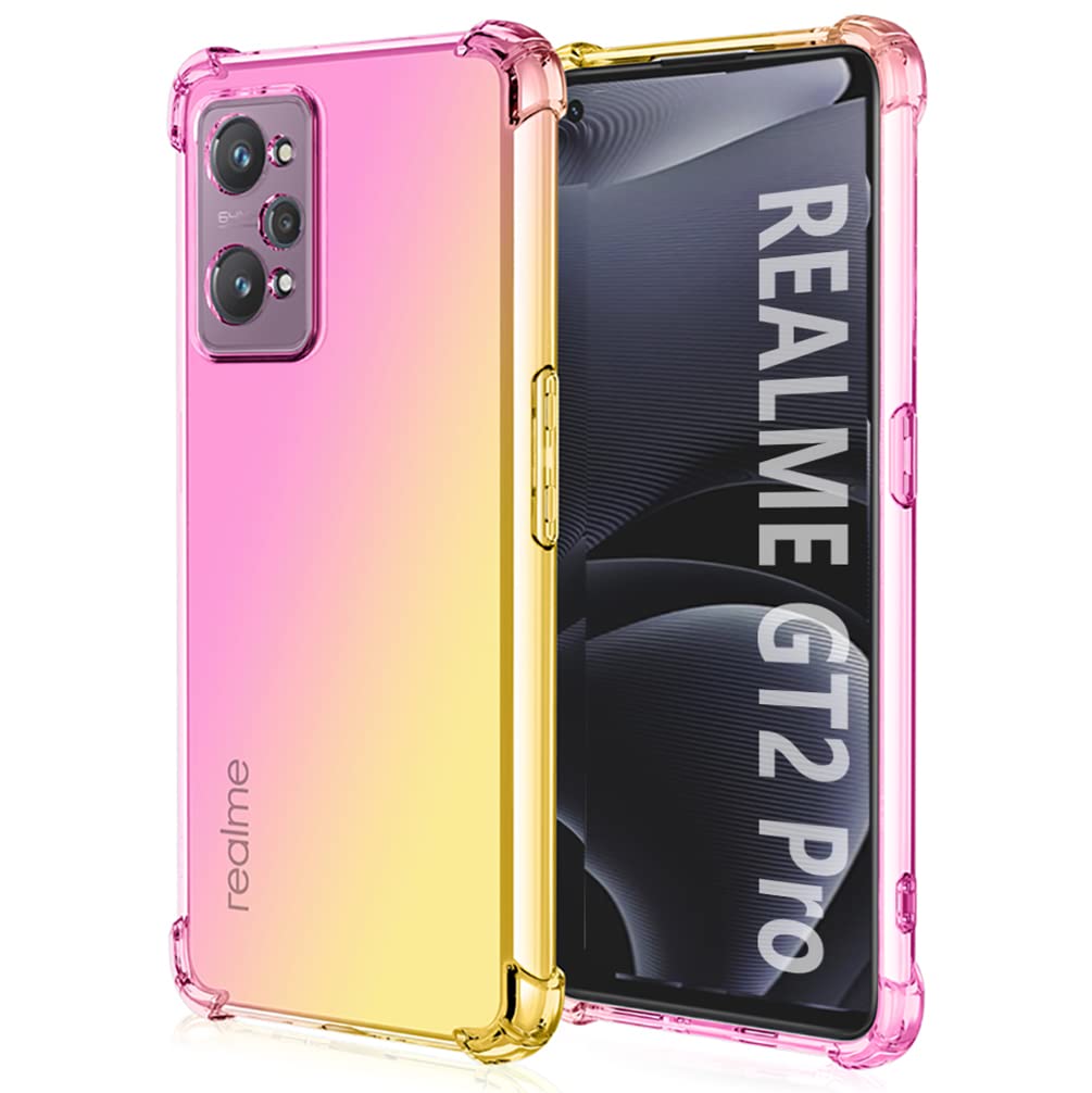 DOINK Cover Pendenza Colorato per Realme 9 4G / Realme 9 PRO+ / FreeFire Limited Edition, Custodia Traslucido Silicone TPU con Antiurto Bumper - Oro Nero