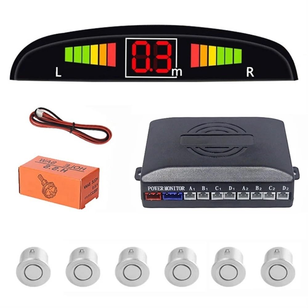Kit sensori parcheggio Sensore di parcheggio con display digitale | Sensore di parcheggio con display digitale per auto con di rilevamento del monitor radar di parcheggio di retromarcia