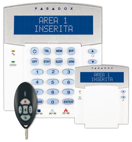 Paradox k32lx/86 clavier avec récepteur radio bidirectionnel intégré, Gère 32 Zones sans fil et 32 télécommandes 868 MHz