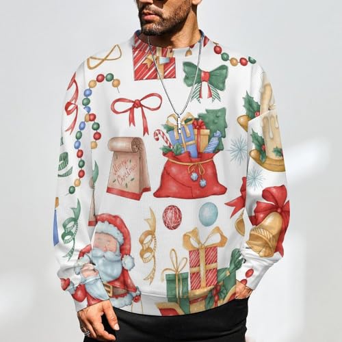 Lovely Deer Mens Sweater Crewneck Sweater Sweaters for Men Long Sleeve Pullover2