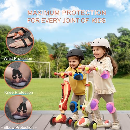 Rodilleras para niños contra caídas de bicicleta con coderas ajustables S 6