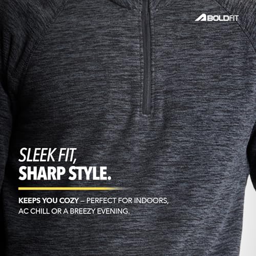 Image of Boldfit Sweatshirt for Man Stylish Sweatshirts for Men Breathable Jacket for Man Half Zipper Sweatshirt for Men Casual Sweat Shirt Full Sleeves Sweaters All Day Winter wear Jackets Stylish