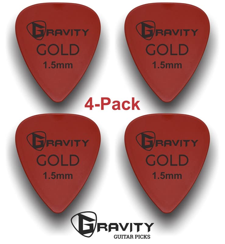 Gravity Picks Médiator de guitare traditionnel en forme de goutte d’or – 1,5 mm – Rouge - Les Beatles, Paul McCartney, John Lennon, RIngo Starr, George Harrison Gravity Picks Médiator de guitare traditionnel en forme de goutte d'or - 1,5 mm - Rouge