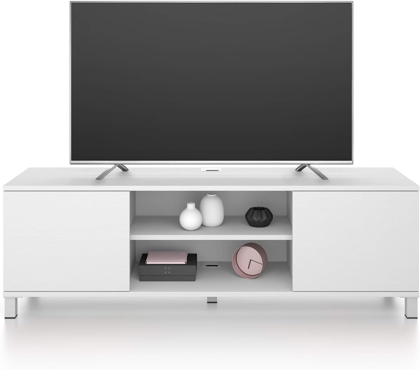 Mobili Fiver, Rachele TV Stand, Ashwood White, Made in Italy