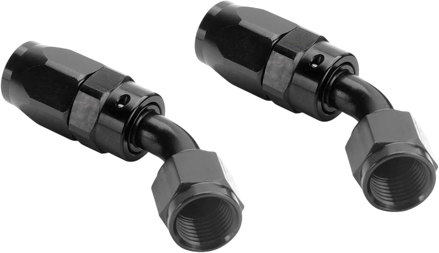 10AN 45 Degree Swivel Hose End Fitting Adaptor Compatible with Fuiel Line Aluminum 2Pcs