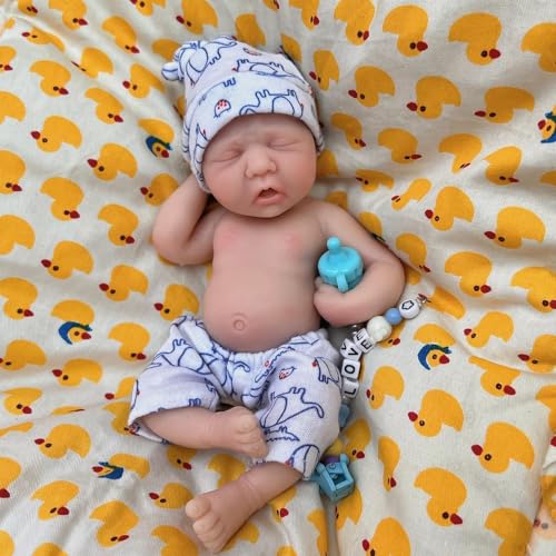 MYREBABY Reborn-Babypuppe, 17,8 cm, Silikon-Puppe, Junge Colin, Mini-Puppe, realistische Babypuppe, Ganzkörper-Baby-Puppe, Ganzkörper-Stressabbau – Bild 5