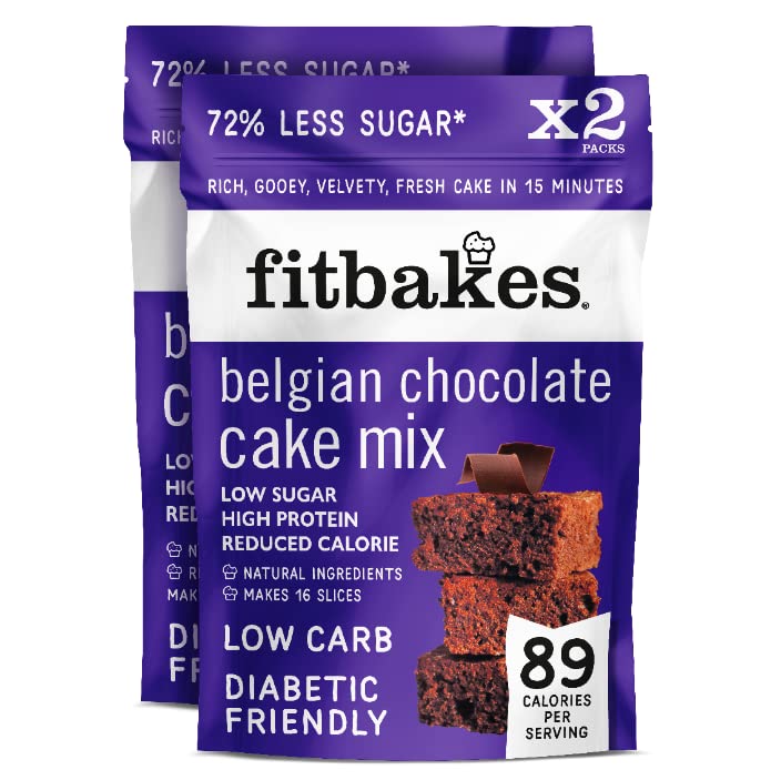 Buy Fitbakes 89 Calorie Chocolate Cake Mix (2 pack, 32 slices) Low