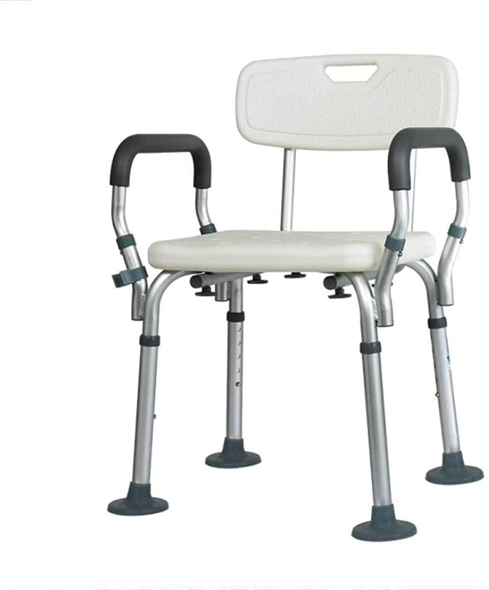 Taburete para Ducha Asiento de baño Flotador Altura Regulable con apoyabrazos Aluminio Ligero con Respaldo Personas Mayores con discapacidad Taburete para Ducha, Seguridad para per