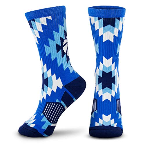 Image of ChalkTalkSPORTS Basketball Socks - Cushioned Mid-Calf Crew - Youth & Adult | Moisture-Wicking Performance Blend, Athletic Basketball Gear, Stay-Up Technology, Arch Support, Breathable, Boys and Men