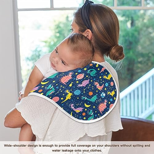 Image of Muslin Baby Burp Cloths, Cartoon Dinosaurs with Moon Muslin Baby Rags Comfy Soft Absorbent in for Newborn Boys and Girls 1 Piece 22 x 11 Inch