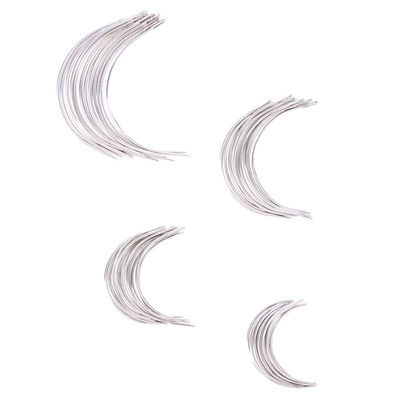 Operitacx Darning Needles for Yarn 200pcs Large Sewing Needles Curved c Type for Wigs Leather Gloves Upholstery Tents