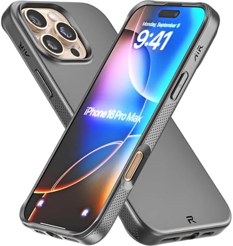 REBEL Air Case for iPhone 16 Pro Max [Air² Series] Strong MagSafe Compatible, Grippy Sides, Slim & Lightweight TPU Cover, Protective Corners, Raised Lens Ring, 6.9 Inch Phone 2024 (Black)