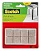 Price comparison product image Scotch Mounting, Fastening & Surface Protection SP844 Scotch Brand Felt 3M, for Protecting Floors, Square, Beige, 1 in. x 1 in, 16 Pads/Pack