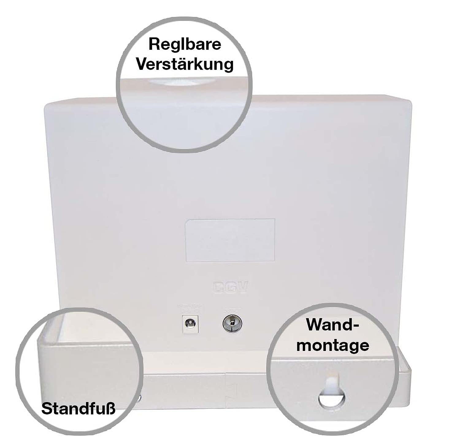 CGV AN-Delice Antenna da camera per DVB-T/DVB-T2 con amplificatore antenna attiva per interni, ricezione senza interferenze grazie al filtro LTE, guadagno regolabile, HDTV, cavo antenna da 1,8 m,