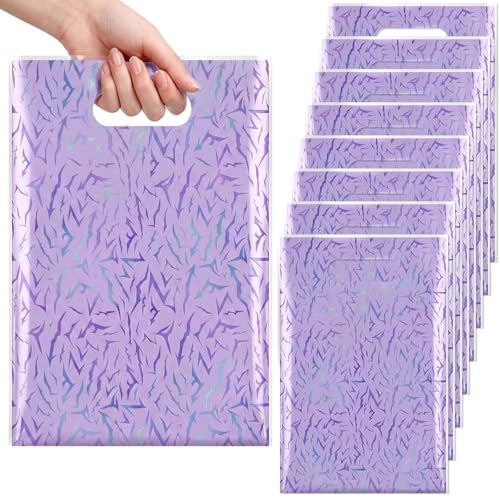 Saypacck 20 Pcs Kpop Theme Goodie Bags Purple Lightning Crack Print Favors Gift Bags with Handles for Anime Korean Kpop Birthday Party Decoration