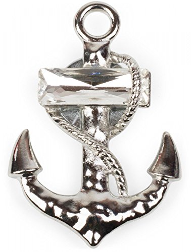 styleBREAKER Broche magnétique décorative pour écharpe, châle et Poncho dans Un Design Ancre et Corde, Bijou, Femme 05050024, Couleur:Argent