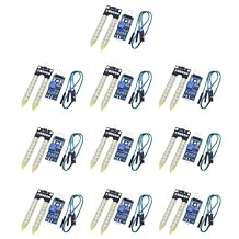 10 قطع من LM393 3.3 V-5 V استشعار الكشف عن رطوبة التربة، استشعار رطوبة التربة، مقياس الرطوبة التربة لأنظمة سقي اردوينو التلقائي، الروبوتات، والسيارات الذكية