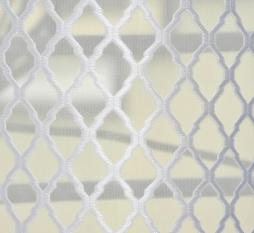 Image of Sheer Net Semi Transparent Home Decor Curtains for Living Room, Balcony Doors and Windows Panel, Parda, Eyelets Hanging, White, 1 Piece, 4 x 7 Feet