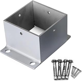 Railing Post Brackets Floor Flange Square Post Base, Heavy Stainless Steel Deck Fence Porch Pergola for Column Holders/Mou...