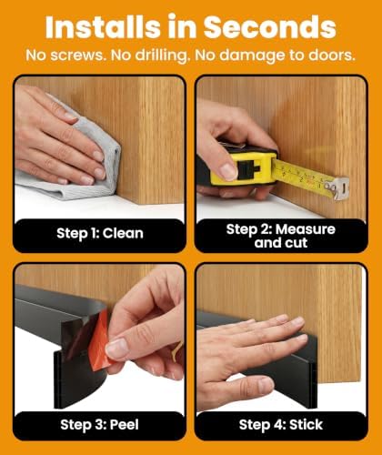 Everlasting Comfort (2 Pack) One-Sided Door Draft Stopper for Bottom of Doors - Premium Door Sweep, Quick Install Sound Proofing Strip Gap Filler, Noise Blocker for Home, Bedroom, Apartment - Black - 2