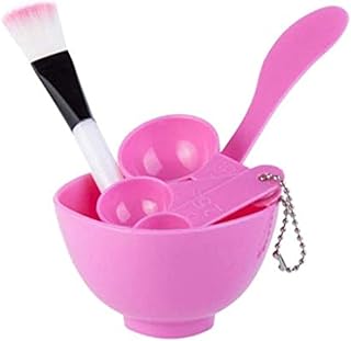 4 in 1 Facial Brush Spoon Set with Mixing Bowl and Brush Wand for Face Skin Care DIY Beauty Mask Makeup Tool Set for Girls and Women Multicolor