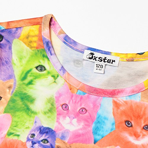 Girls Pajamas Cat Print Sleepwear Kid Cute Cotton Set Teen Summer Short Sleeves #TOP3