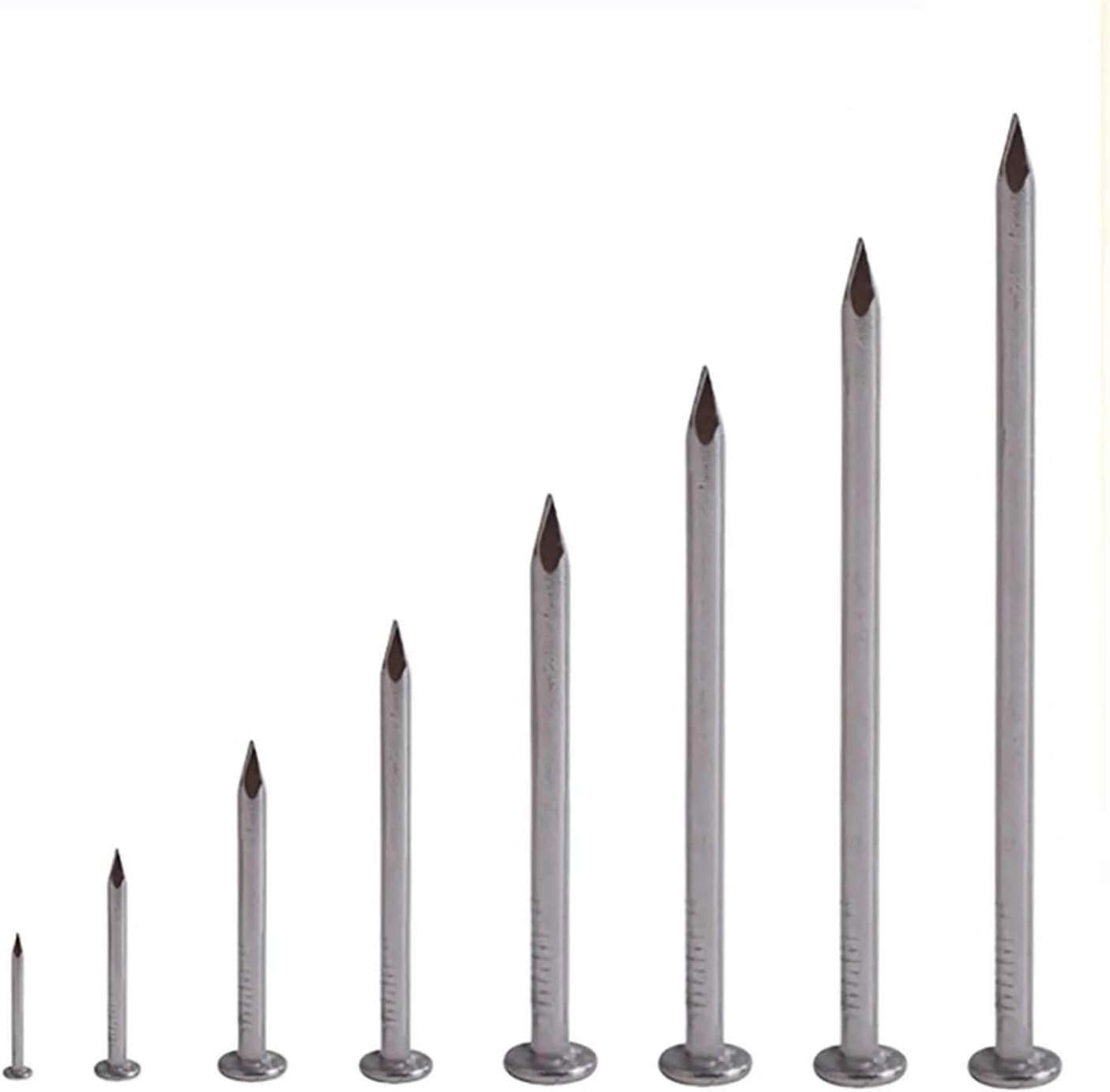 BUUV Cement Nail Flat Head Concrete Nails 304Stainless Steel Woodworking Round Nails for Wooden Boxes,Wooden Furniture,Decoration,Etc (Color : 10PCS 2.5 Inch)(10pcs 2.5 Inch)