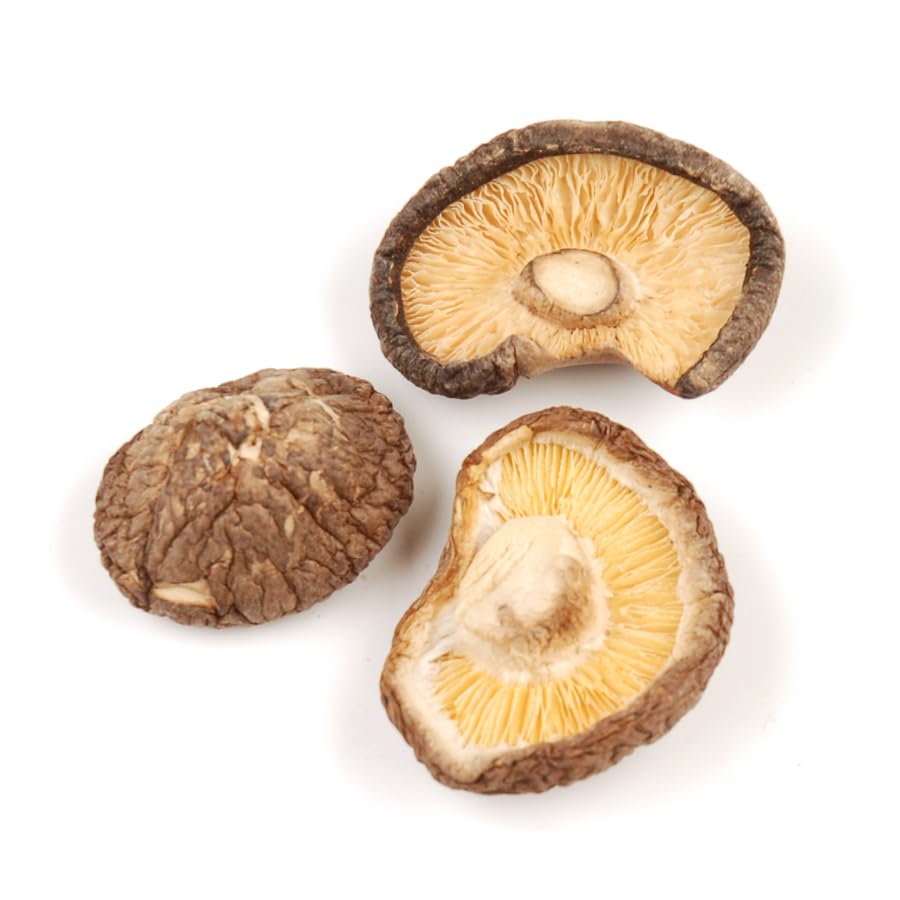 D'Allesandro Organic Dried Shiitake Mushrooms, Whole, 1 lb, Rich Earthy Flavor, Meaty Texture, Premium Quality, Versatile for Soups, Stews, Stir-Fries & More, Organic & Long-Lasting