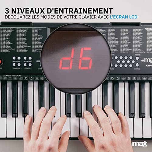 Max KB4 Clavier électronique pour débutant, Piano numérique 61 touches, Fonction d’enregistrement, 2 haut-parleurs… - Les Beatles, Paul McCartney, John Lennon, RIngo Starr, George Harrison Max KB4 Clavier électronique pour débutant, Piano numérique 61 touches, Fonction d'enregistrement, 2 haut-parleurs… – Image 4