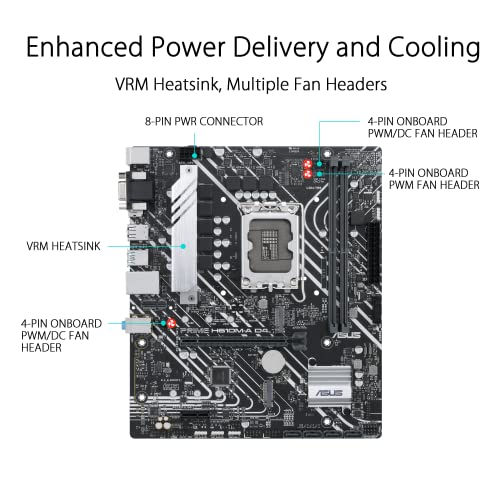 ASUS PRIME H610M-A WIFI Intel H610 (LGA 1700) mATX motherboard with PCIe 4.0, dual M.2 slots, DDR5, Intel 1Gb Ethernet - Image 3