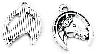 270 Pieces Antique Silver Plated Jewelry Making Charms Suppliers Wholesale O7CS8R Horseshoe Horse Hoof Head