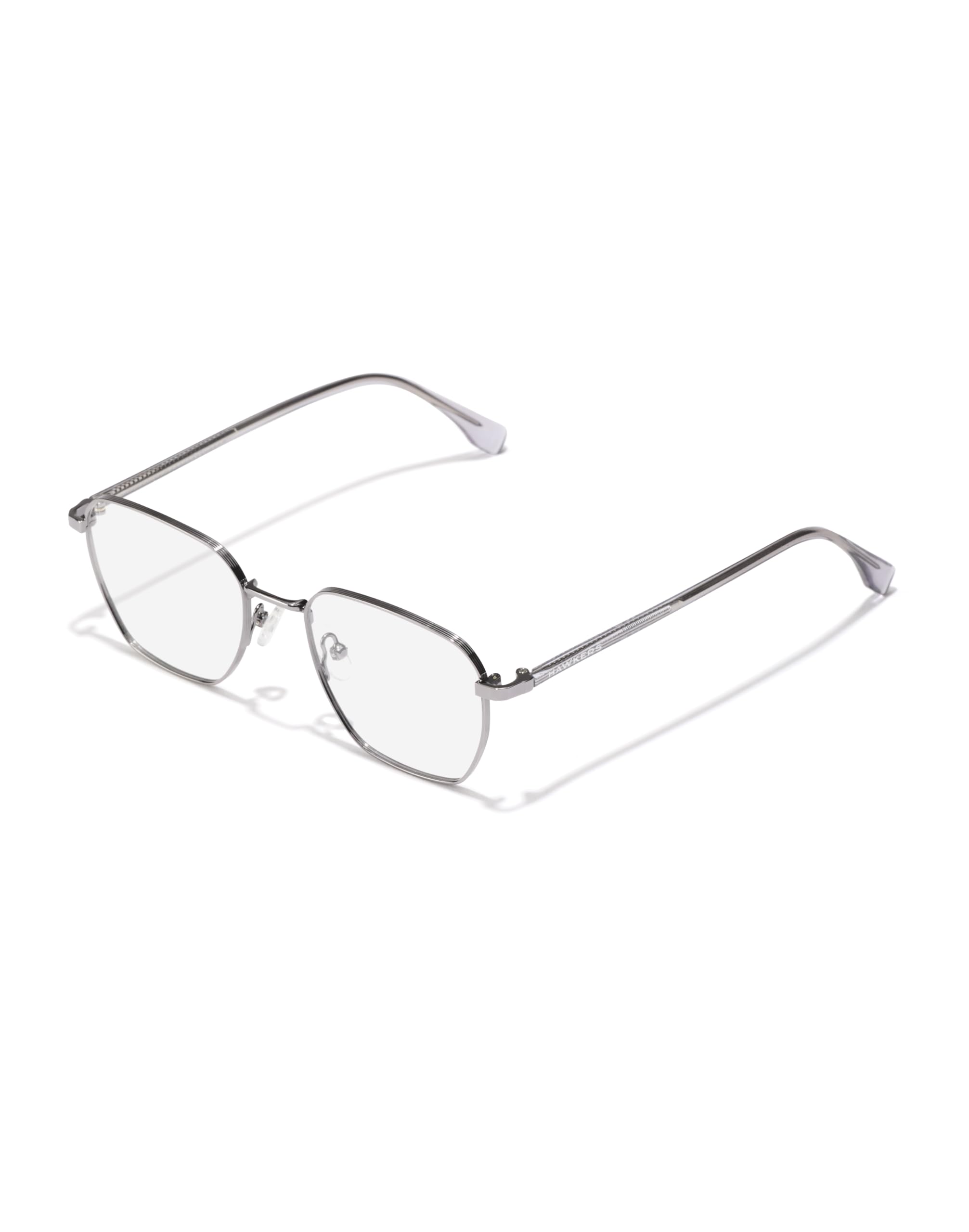 HAWKERS Brille mit Sehstärke für Herren und Damen optional mit Sonnenbrillentönung oder Blaulichtfilter, Sechseckig, gefertigt aus Metall (inklusive Brillenetui)
