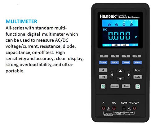 Hantek2C42 2C72 2D42 2D72 3in1 Digital Oscilloscope+Waveform Generator+Multimeter Portable USB 2 Channels 40mhz 70mhz Test Meter (2C72 70M 2CH+DMM)
