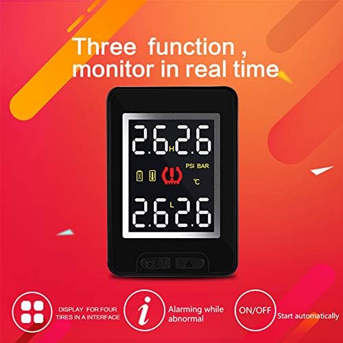 RONSHIN for Toyota CAREUD U912 Auto Wireless TPMS Tire Pressure Monitoring System with 4 Sensors LCD Display Embedded Monitor