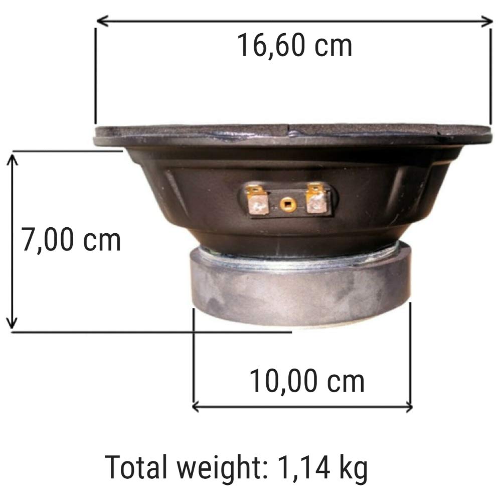 1 midrange MASTER AUDIO CW650/8M Haut-Parleur 16,60 cm 166 mm 6,5" 150 Watts rms 300 Watts Max Maison Voiture Partie impédance 8 ohm, 1 pièce