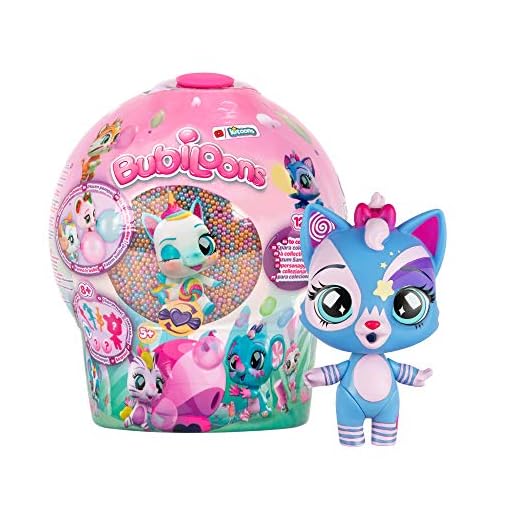 IMC Toys BUBILOONS | Mini muñeca animalito Sorpresa coleccionable que infla Globos, Cápsula Caramelo con Bolitas de Colores - Juguete de animales para niña y niño +5 Años
