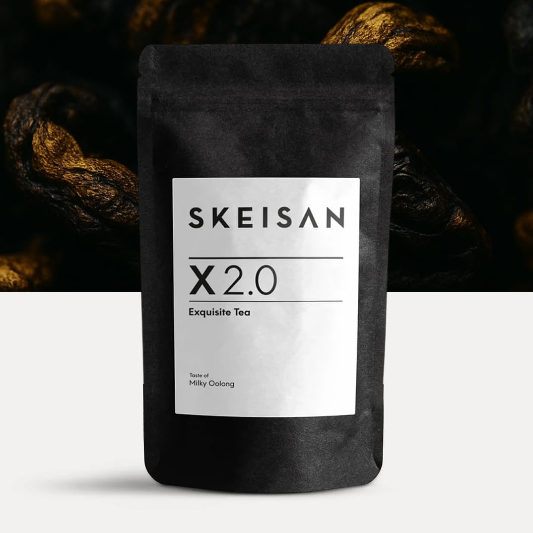 SKEISAN X 2.0 Milky Oolong Tee lose im Softpack 90 g, Oolong Tee Milky mit blumig-fruchtigem Geschmack, Leichter halbfermentierter Oolongtee mit feiner Milchnote, 90 Tassen, vegan, ohne Zusätze