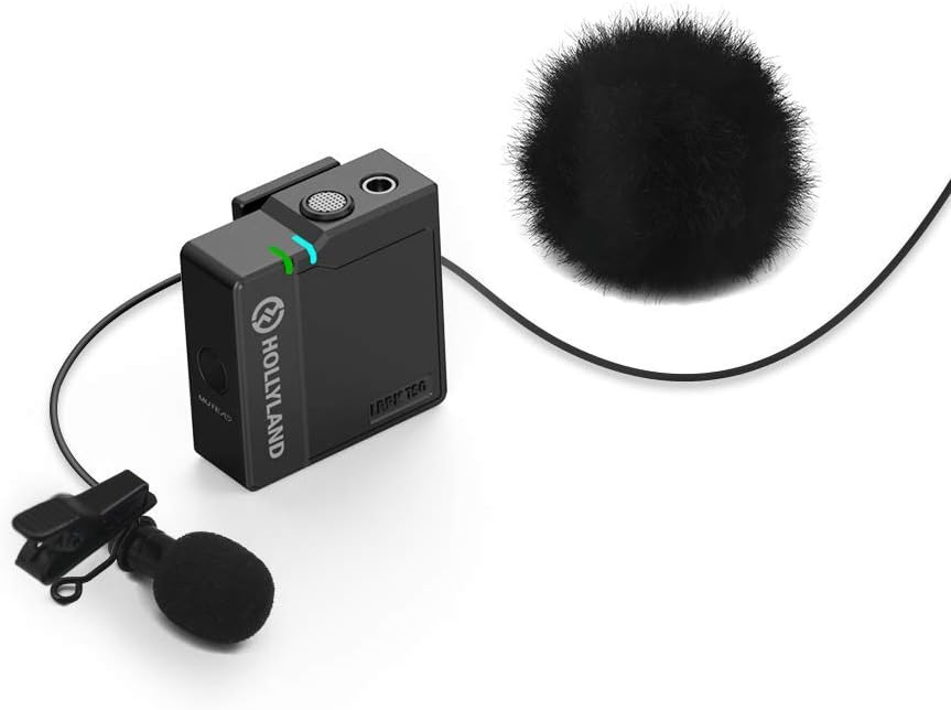 Hollyland Lark 150 Single Transmitter for Hollyland Lark 150 Solo Kit with 1 Transmitter, and 1 Lapel Microphone, 5ms Latency with 100m Transmission Range - Black