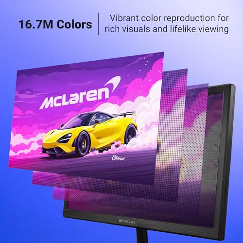 Image of ZEBRONICS LED Monitor, 20 inch, HD+ 1600x900, 16:9 Aspect Ratio, 16.7M Colors, HDMI & VGA, Wall Mountable (EV20)