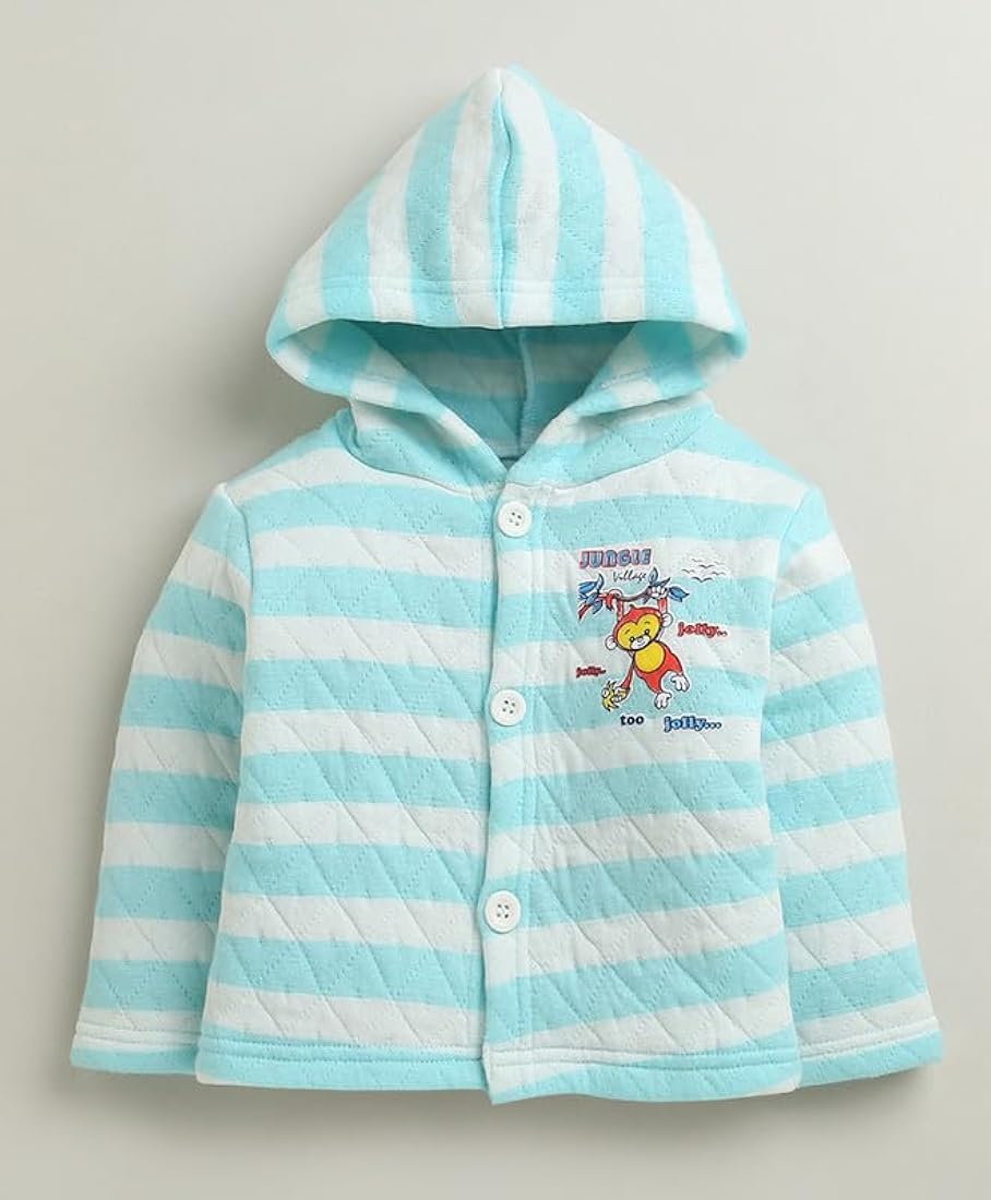 Buy BUMZEE Baby Boys Polyfill Full Sleeves Hooded Front Open