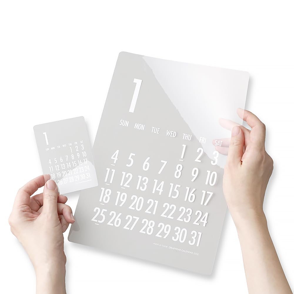 Amazon | mon・o・tone 【限定商品】透明カレンダーWHITE（2026年1月