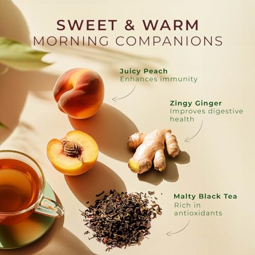 Image of Ginger Peach Tea Pod (16 Count) - 100% Natural Caffeinated Black Tea