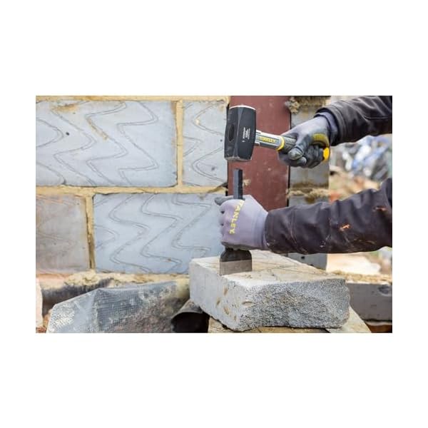 Stanley Fiberglas-Fäustel STHT-54128 (Kopfgewicht 1.500g, 260mm Länge, mit Fiberglas-Kern, optimal ausbalanciert, verstärkte Verbindung zwischen Kopf & Griff, mit Antirutsch-Griff) – Bild 5