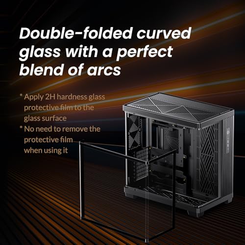 Image of JONSBO TK-4 Black ATX PC Case,Separated Cabinet Mid Tower Computer Case,Bi-Bent Surround View Glass,Aluminum Alloy, Support Micro /ATX, SP Back-Connect(BTF) MB /460GPU /200PSU,Type-C Jack, Black
