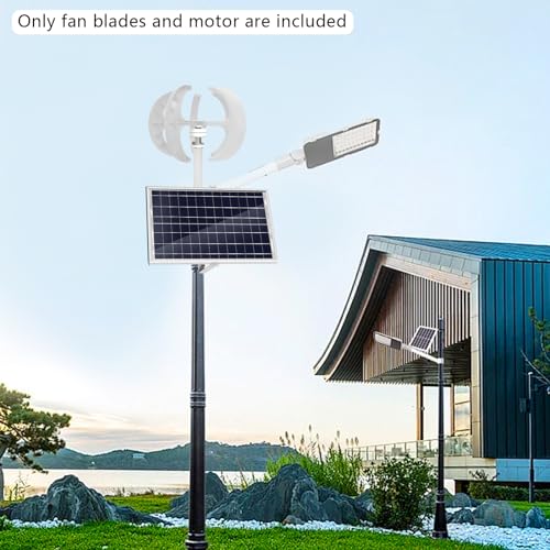 Rurazong HG-WXL-10-HCM White 5 Blades Vertical Axis Wind Turbine 600W 24V Wind Turbine Generator Lantern Wind Turbine With Controller, Flange Plate Wind Turbine Generator Kit thumb #1