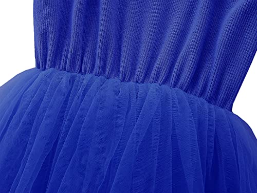 Image of GSVIBK Baby Girls Tutu Dress Sleeveless Toddler Cotton Tulle Skirt Princess Party Prom Dresses