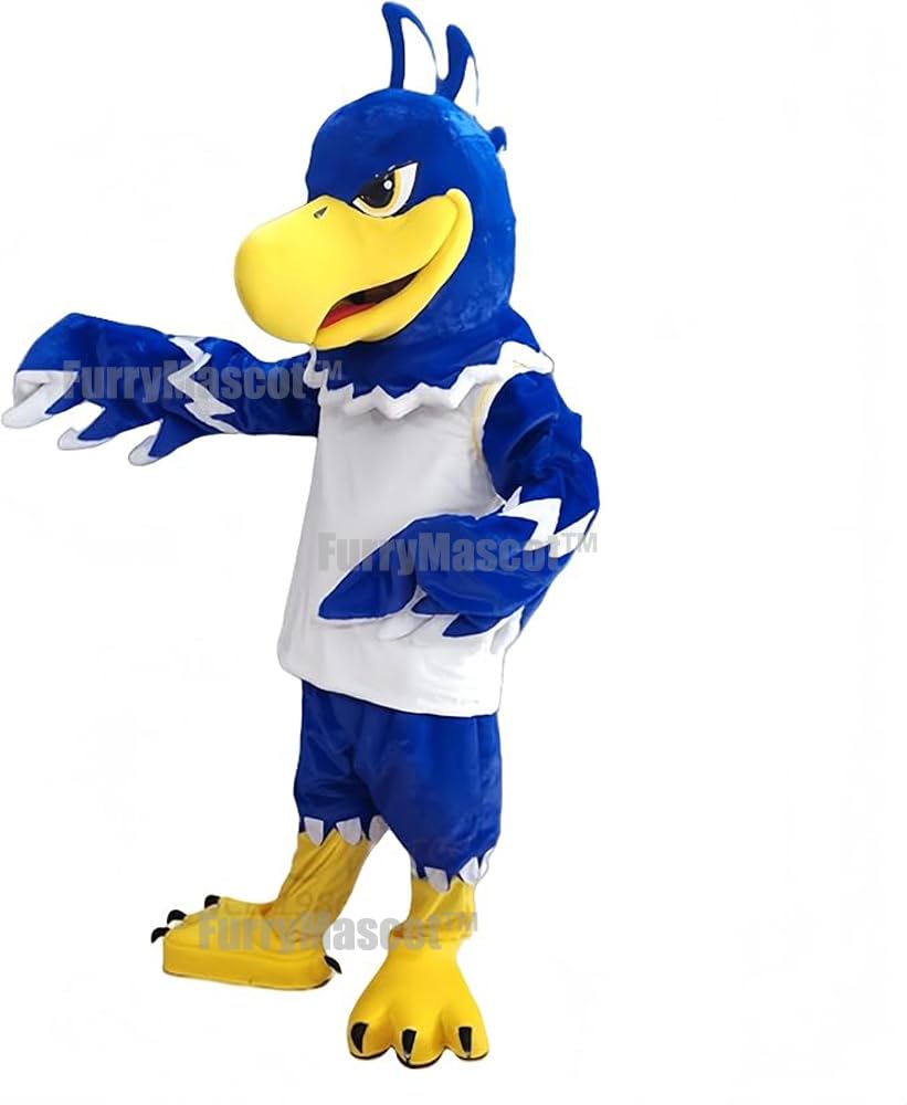 Adult Realistic Blue & White Hawk Birds Suit Animal Mascot Costume Party Carnival Costumes