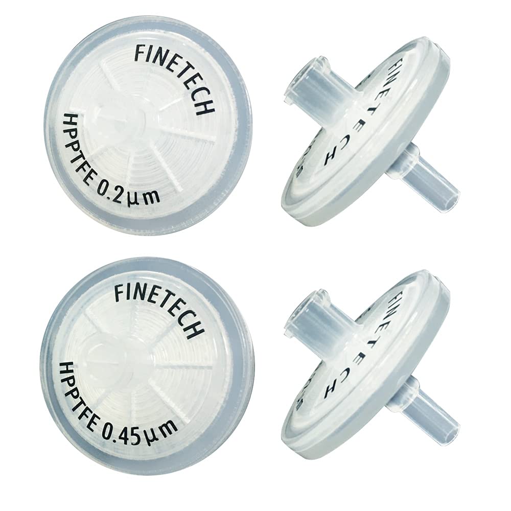 Hydrophobic PTFE Syringe Filters 25mm Diameter 0.22μm Pore Size for